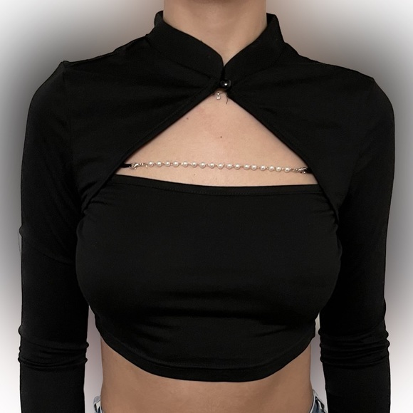 Black Crop Top - Picture 1 of 3